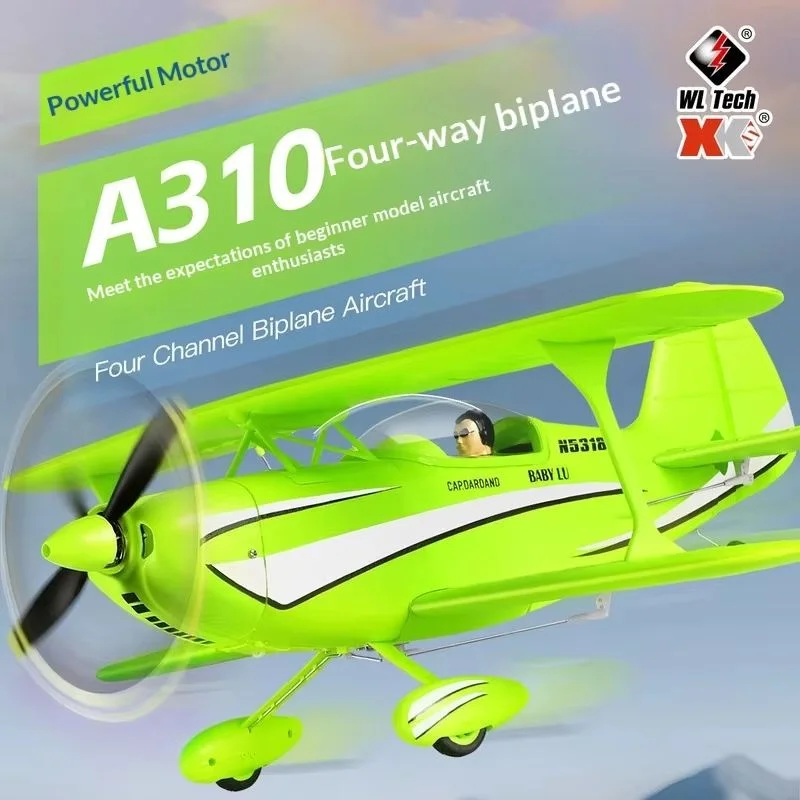 

WLtoys RC Airplane Beech D17S Biplane A310 6G Mode Brushless Motor 4CH Beginner Fixed-Wing High Simulation RC Model