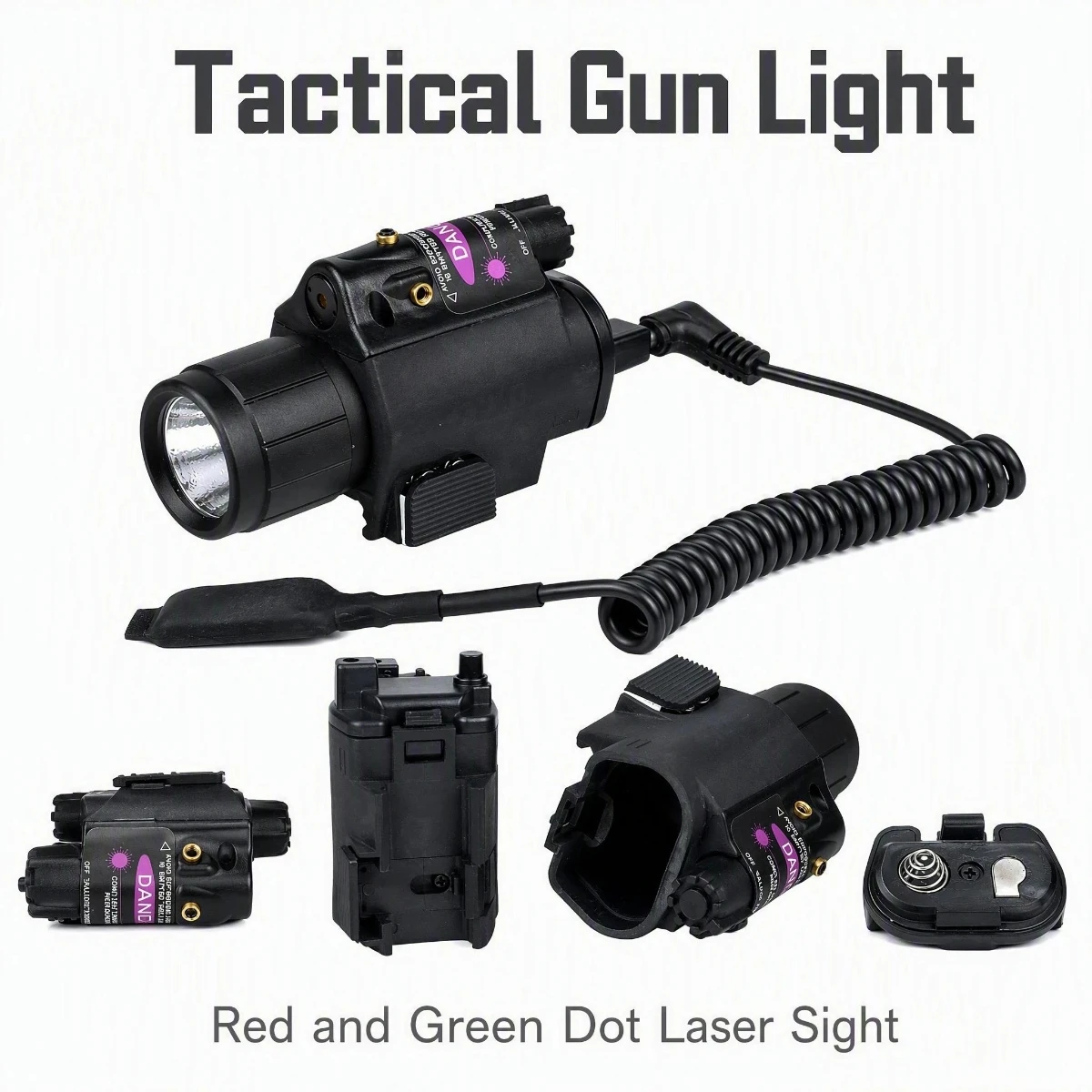 Tactical Pistol LED Flashlight Red Laser Sight 3 Working Modes Compact Gun Light For 20mm Rail Airsoft Hunting Outdoor Sports