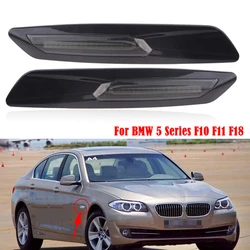 For BMW F10 5 Series 2011-2016 Car Fender Side Marker Light Smoke Black Front Side Maker Parking Lights Trim Waterproof