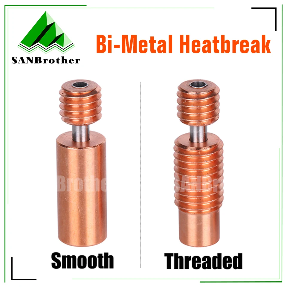 

Bimetal Heatbreak Bimetal Heat break Smooth Throat for E3D V6 hotend heater block for Prusa i3 MK3 Break 1.75MM Filament Smooth