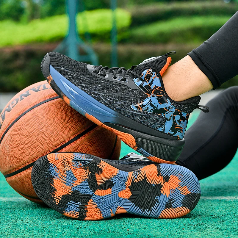 Basketball shoes men's new spring and autumn breathable net shoes men's sports shoes high top men's shoes non-slip soft sole run
