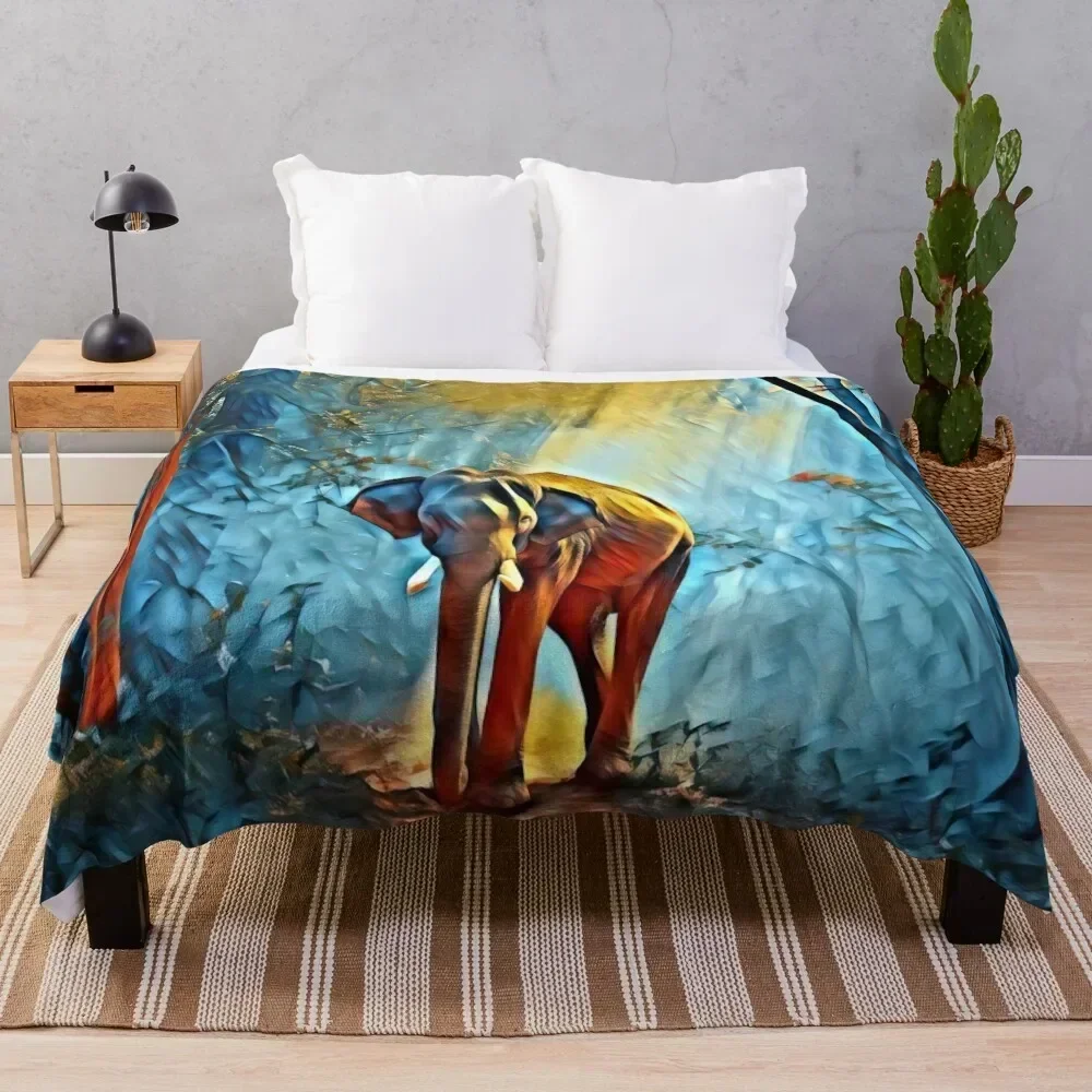 

Elephant Animal Africa Safari Throw Blanket All Season Soft Lightweight Blanket for Home