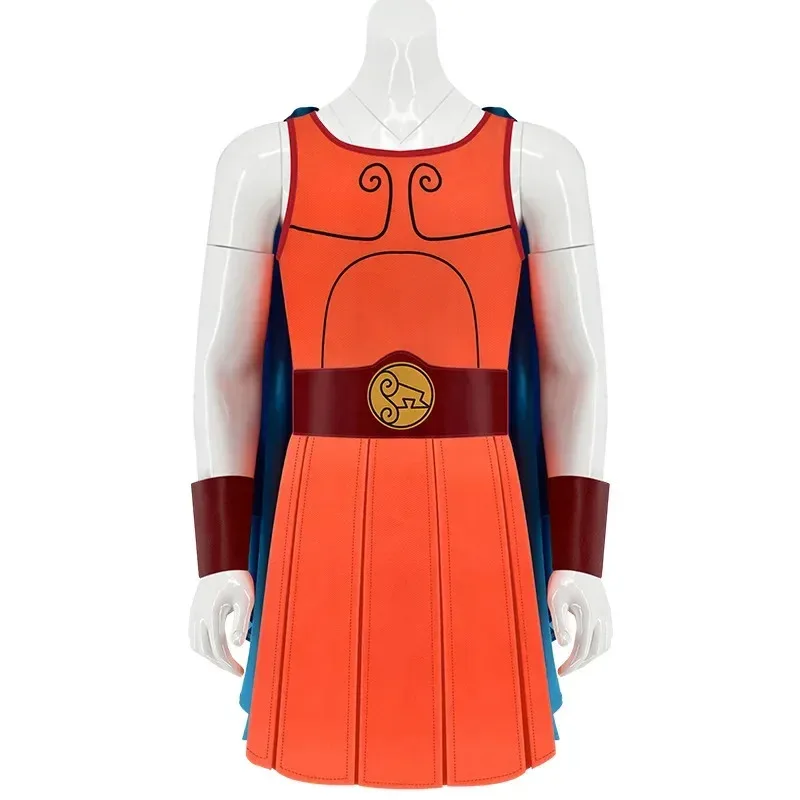 أزياء أنيمي سوبر هرقل التأثيرية للرجال الأولاد عباءة علوية حزام الرجال هالوين كرنفال حفلة الذكور لعب الأدوار الزي البدلة