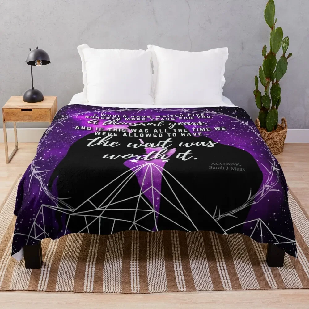 

The Wait Was Worth It ACOTAR Book Quote Throw Blanket Luxury Thicken Blankets For Bed Blankets