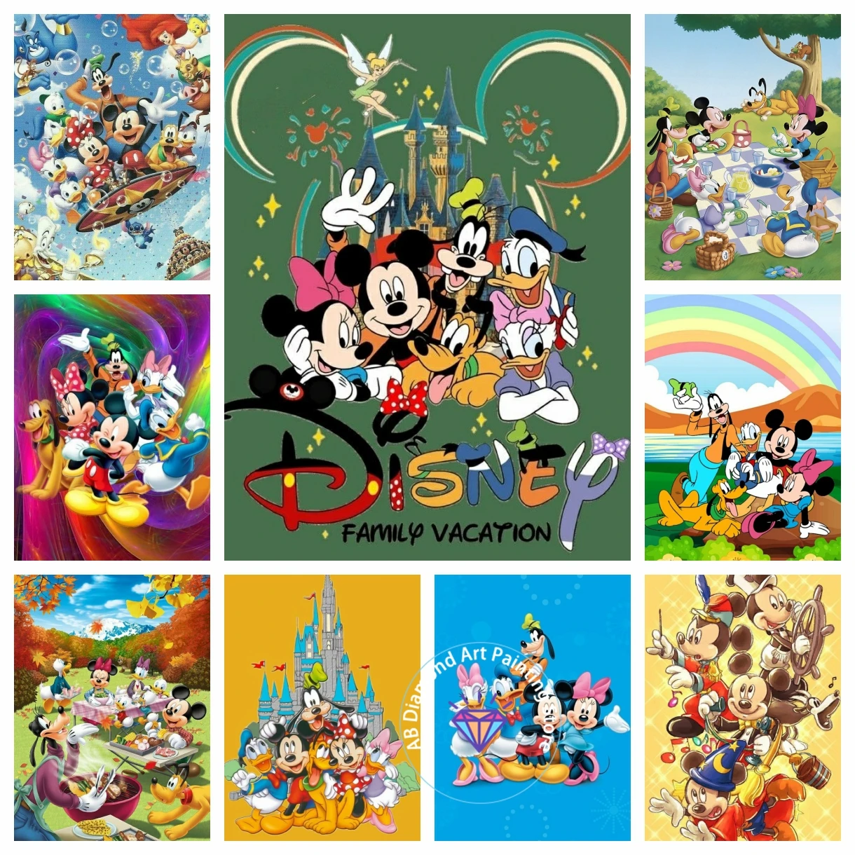 

Mickey Mouse and Friends AB Diamond Painting Kit 5D DIY Diamond Embroidery Cross Stitch Handmade Art Gift Crafts Home Decor Gift
