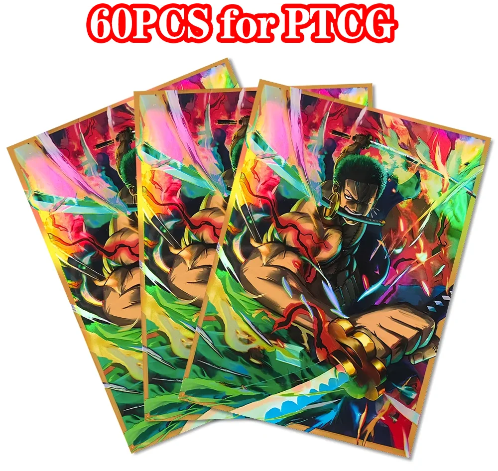 

60 шт., цельный защитный чехол для карт коллекции Zoro для PTCG/MGT 67*92 мм, фольгированный чехол для карт аниме для любителей карт ﻿