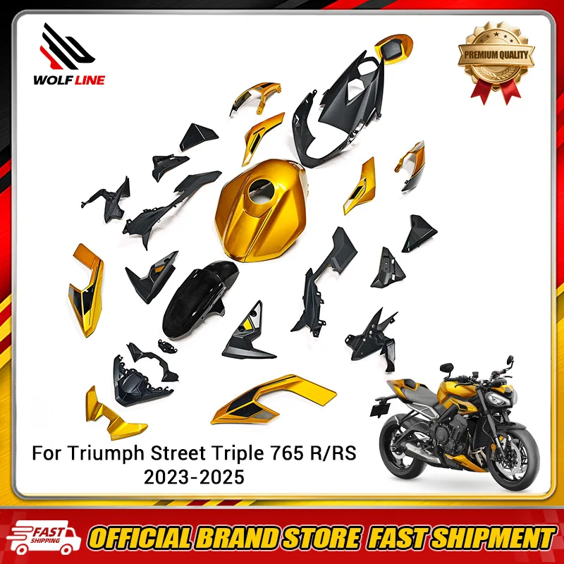 WOLFLINE For Triumph Street Triple 765 R RS 2023-2025 Full Fairing Kits Injection Bodywork Cowl Shell Panel Covers 26 Pieces