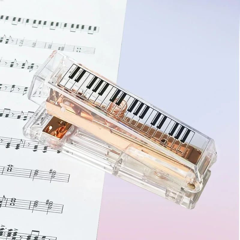 

Music Note Series Transparent Stapler Thickened Learning Office Labor Saving Student Information Manual Acrylic Stapler