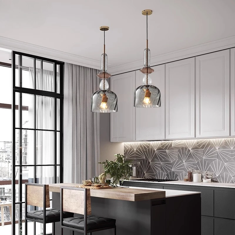 Designer Nordic Modern Minimalist Front Bar Coffee Casual Glass Colored Candy Restaurant Pendant Light