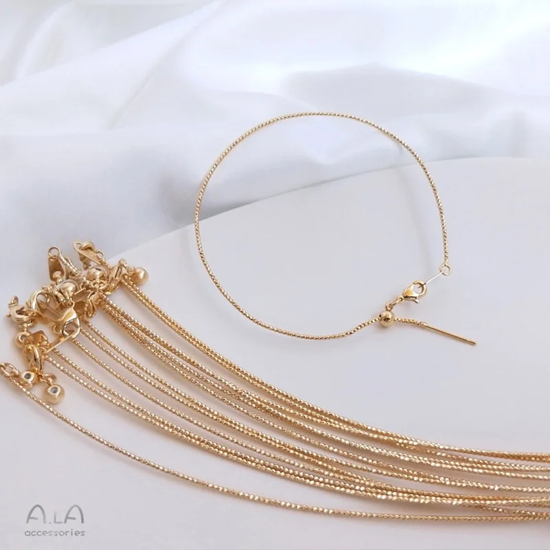 14K Gold Color Bracelet Batch Flower Thread Plug-in Retractable Adjustment Bracelet Ring DIY Accessories Bracelet