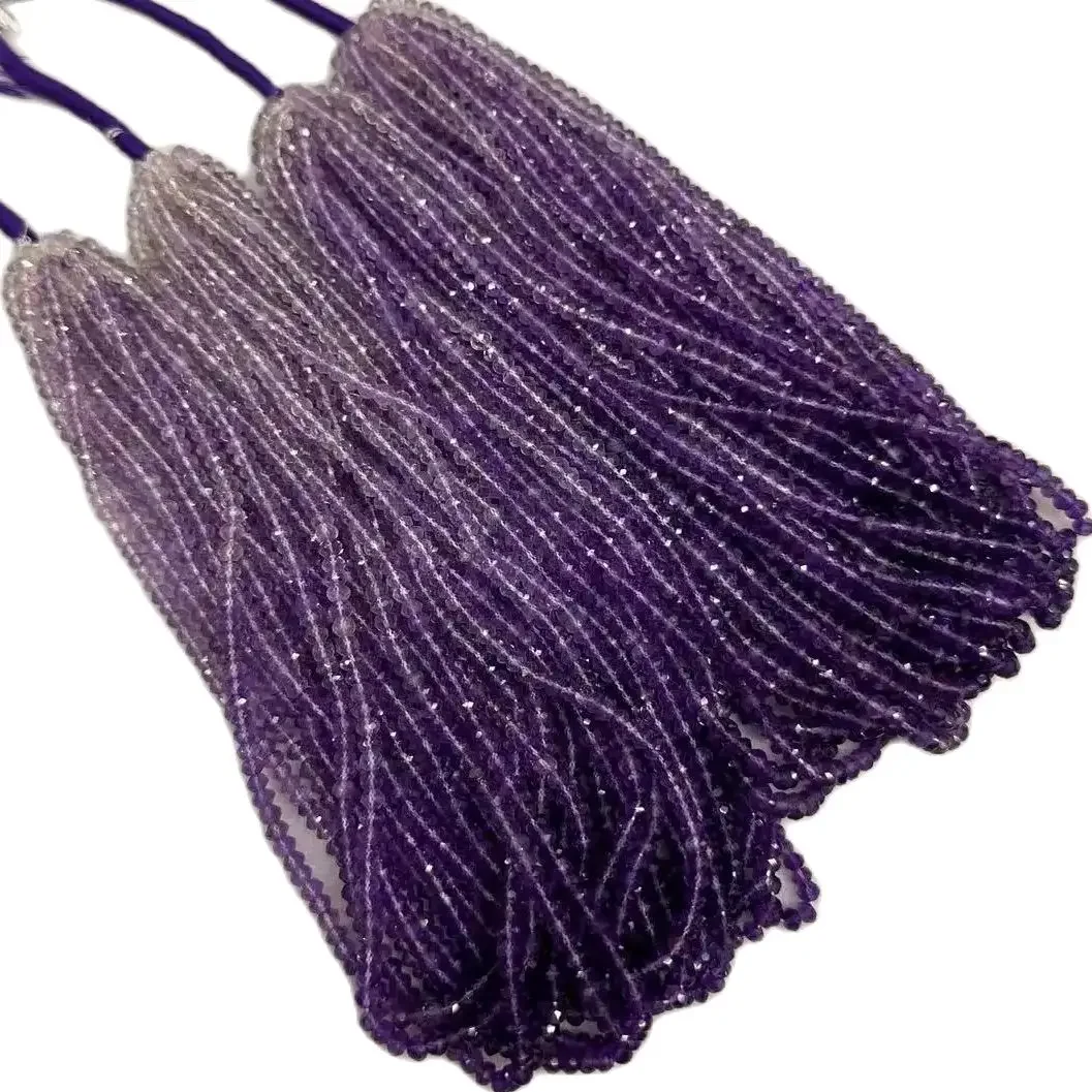 

AAAAA Gradient Amethyst Beads Natural Gemstone Beads DIY Spacer Beads for Jewelry Making Strand 15" Wholesale !