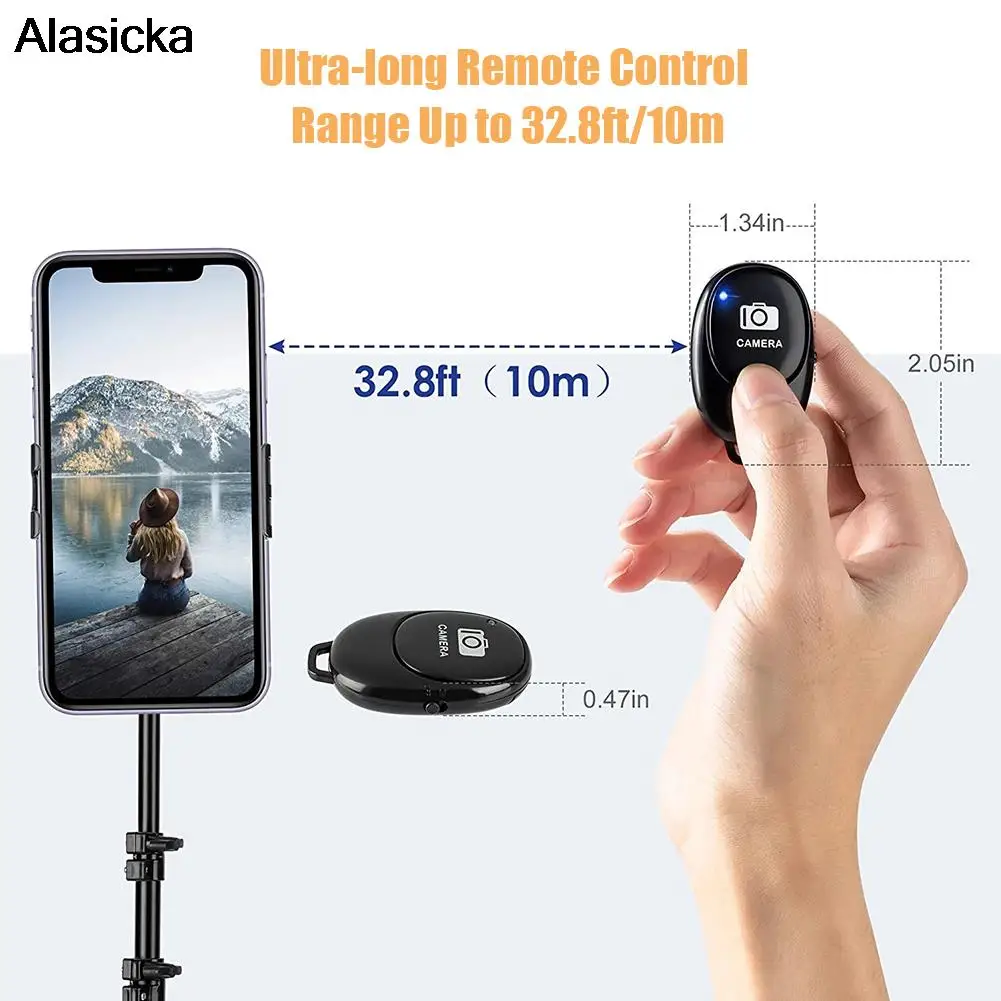 Rechargeable Mini Bluetooth-compatible Remote Control Wireless Controller Self-Timer Camera Stick Shutter Release Selfie Button