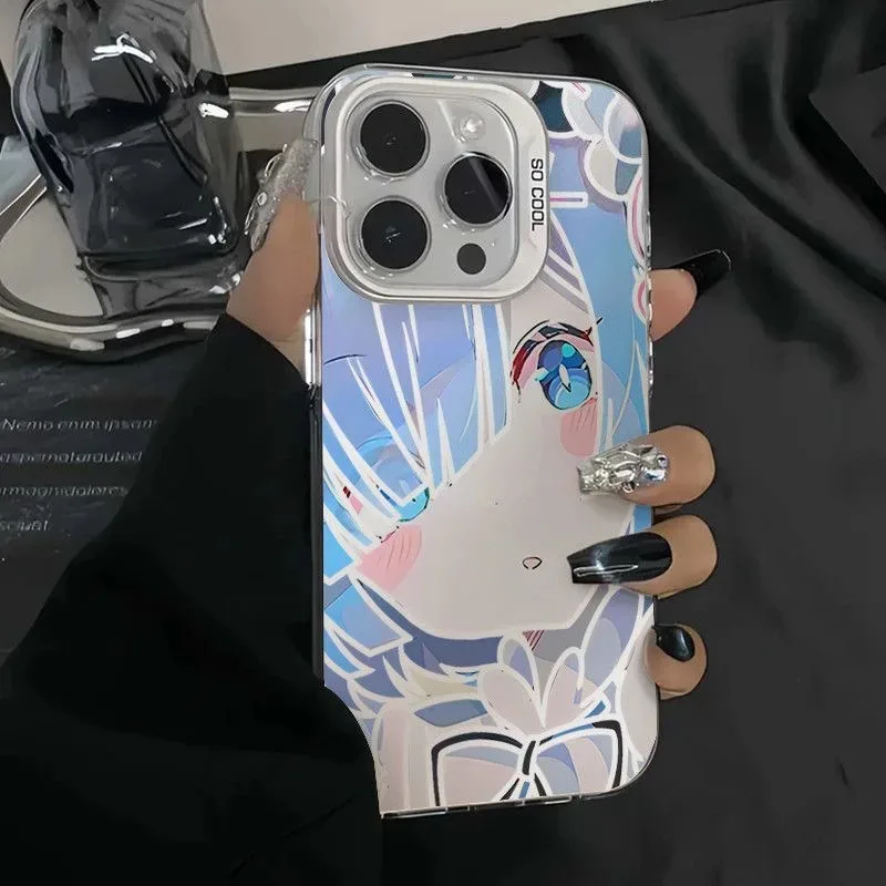 

Japanese anime rem re zero lovely girl phone case protection for iphone 16 15 13 12 11 14 Pro Max XS XR 7 8 Plus X SE Coque