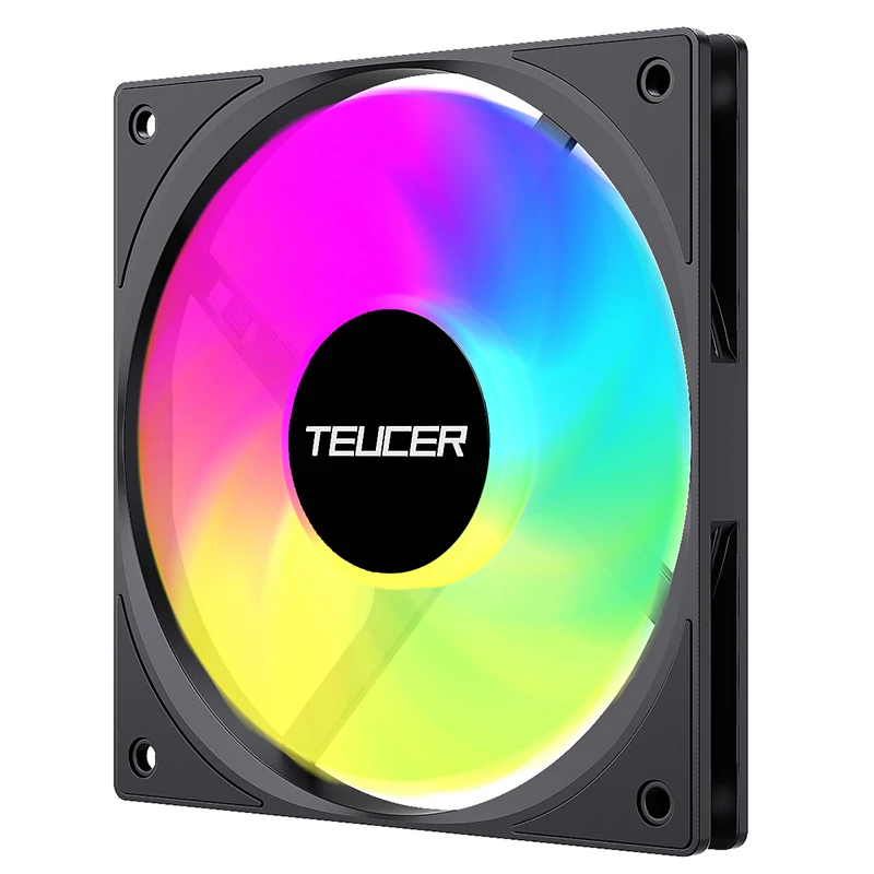 TEUCER UT-12015 PC Case Fan, 120mm ARGB FDB Bearing Thin Cooling Fan for CPU Cooler