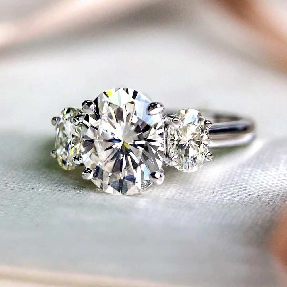 CAOSHI Trendy Proposal Rings Bridal Wedding Accessories with Brilliant Crystal Simple and Graceful Jewelry for Engagement Party