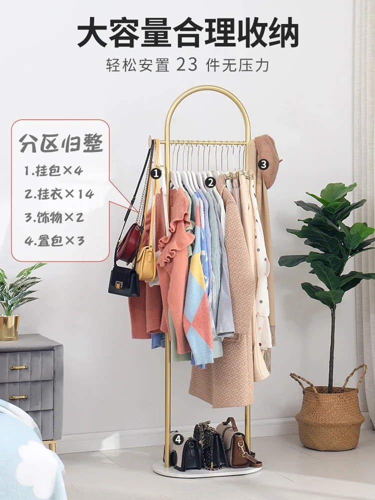 Simple coat rack floor-to-floor bedroom clothes rack vertical wrought iron online celebrity clothes rack home living room bag