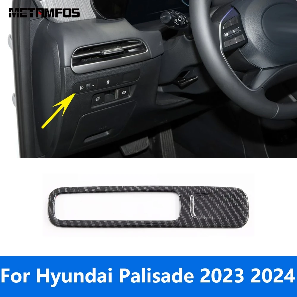 

Регулировка лампы головного света, панель переключателя, накладка для Hyundai Palisade 2023 2024, аксессуары для интерьера из углеродного волокна, Стайлинг автомобиля