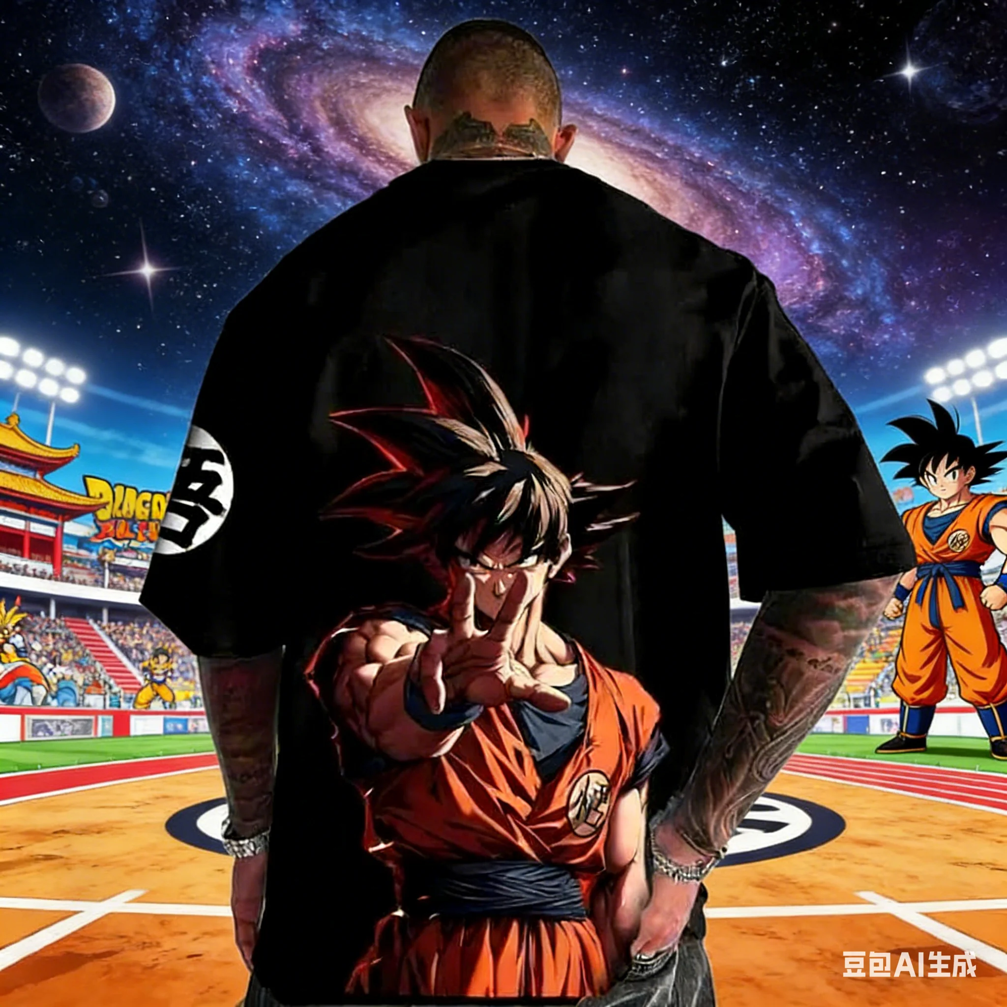 2026 Summer Dragon Ball Retro Anime Goku Men's Cotton T-shirt Casual Loose Sports Daily Version Pointing Graphic Tee