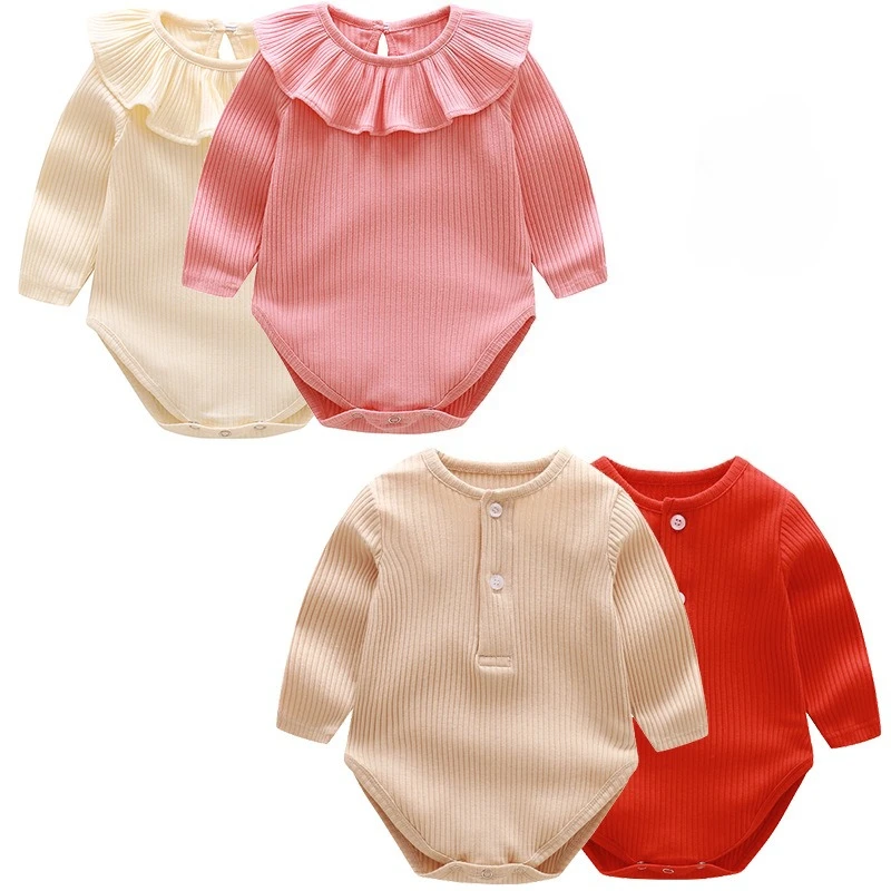 

Baby Clothes Spring and Autumn Pure Cotton Pure Color Simple Fashion Casual All-match Comfortable Rompers