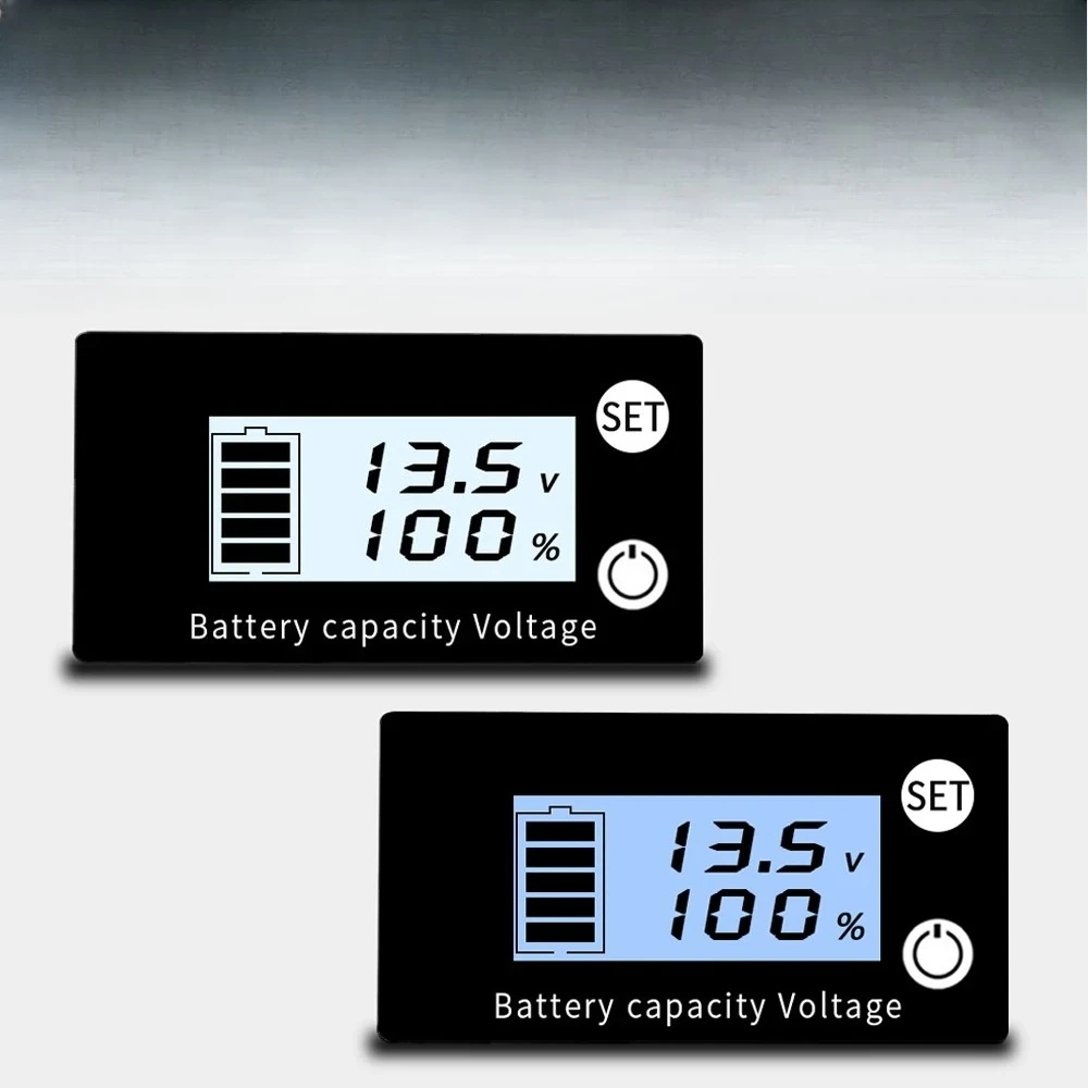 Digital display waterproof DC voltmeter 8-100V lead-acid lithium battery digital display percentage meter head