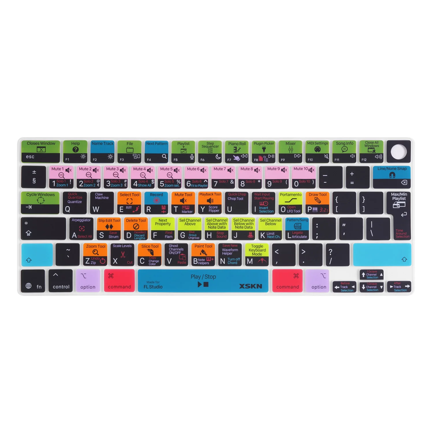 Funda de Silicona XSKN FL Studio para Teclado de Macbook Pro 14.2/16.2 (2026-2021), Macbook Air 13.6/15.3 M5-M1, Macbook Neo 13