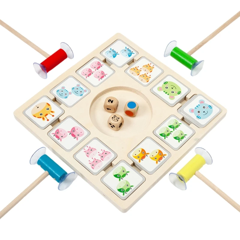 

Tabletop Game, Animal Card Matchings with Suction Cup Rods, for 2 4 Player Ages 4 6 K1KC