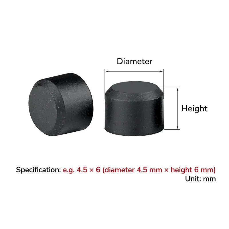 Black/White/Translucent High Temperature Resistant Cylindrical Soft Silicone Plugs Solid Round Sealing Protection Stoppers