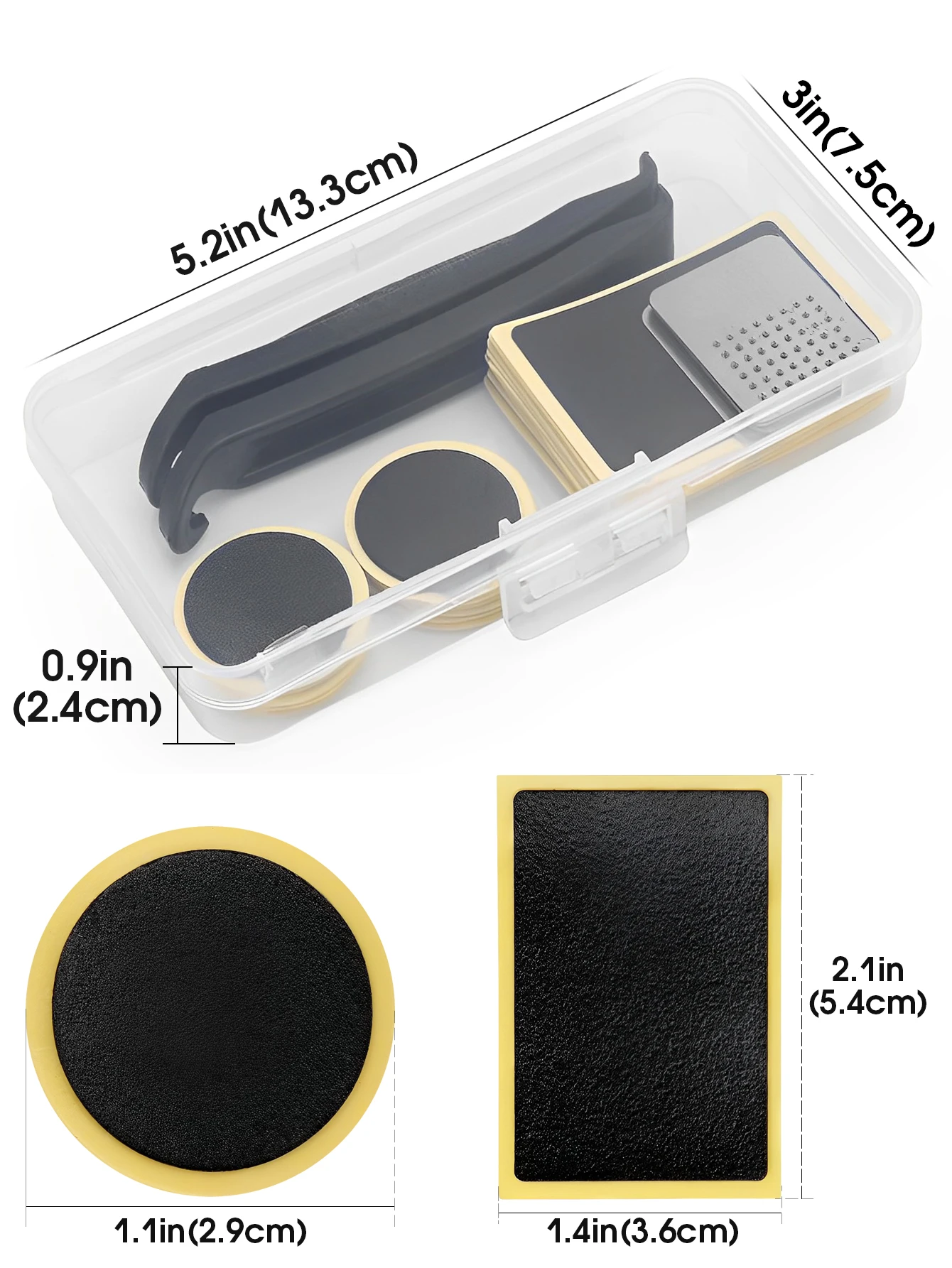 Bicycle Tire Patch Kit with Self Adhesive Patches No Glue Portable Puncture Repair for Inner Tube Emergency Tool MTB Road Bike