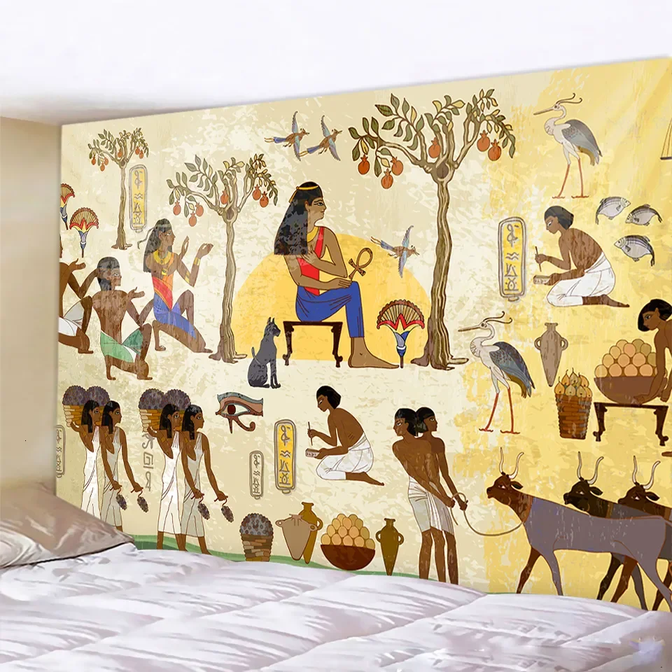 Tapestry Tapestries Ancient Egyptian Pyramid Mural Home hanging Decoration Psychedelic Scene Bohemian Decorative Bed Sheet Wall