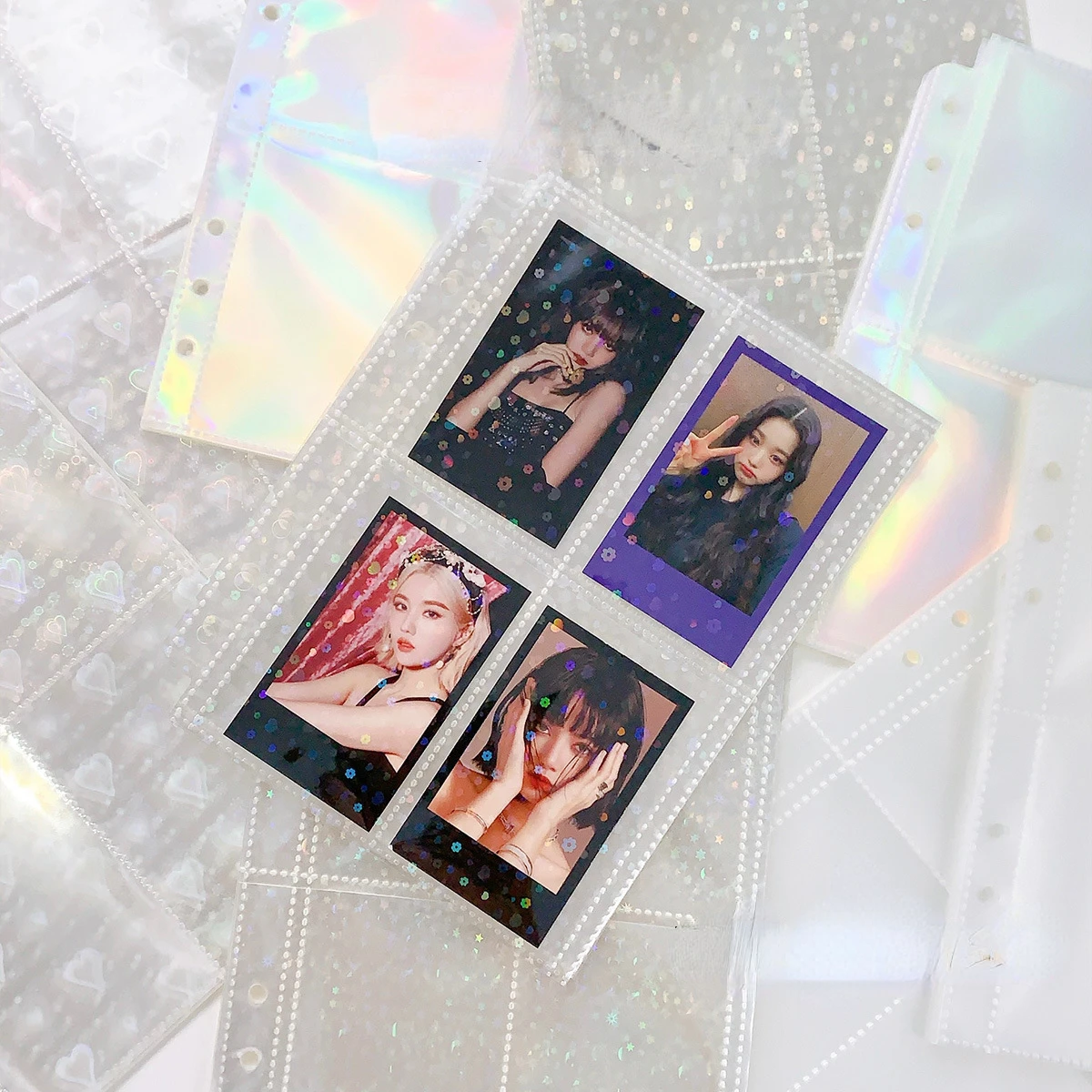 

A5 Transparent Card book Loose Leaf 6-hole Photo Storage Inner Page Binder Collect Book Idol Photo Card Holder Photocards Album