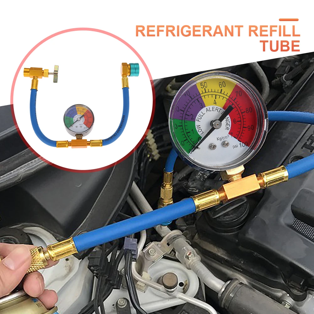 R1234YF Air Conditioner Gas Cooler with 1/2 Inch ACME LH Refrigerant Charging Hose Refrigerant Gas Refill for Car Automobile