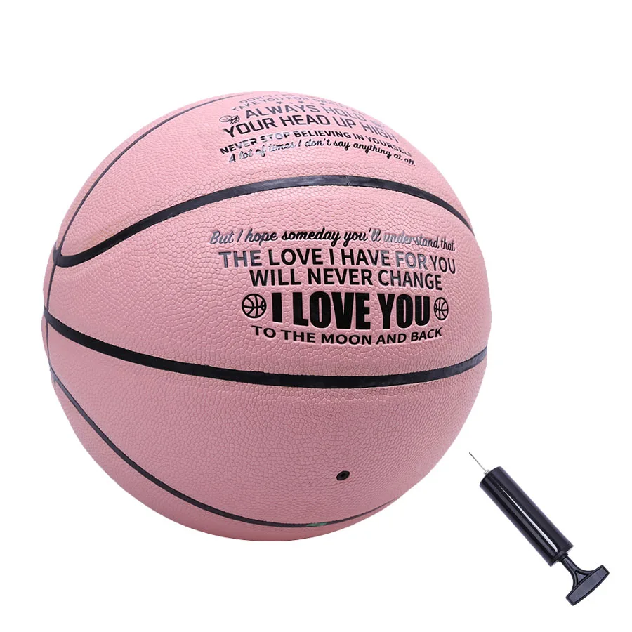 1 PC To My Daughter Basketball PU Leather Indoor and Outdoor Professional Game Training Ball