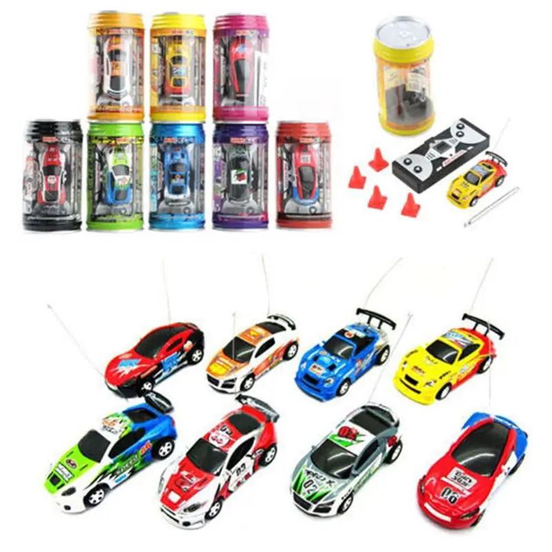 

77HD Mini Multicolor Coke Can Radio Remote Control Speed Micro Car Toy Gift