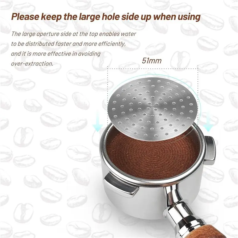 A93E-2Pcs 51Mm Puck Screen, 0.8Mm Thickness Espresso Puck Screen For Portafilter 51Mm, Stainless Steel Espresso Puck Screen