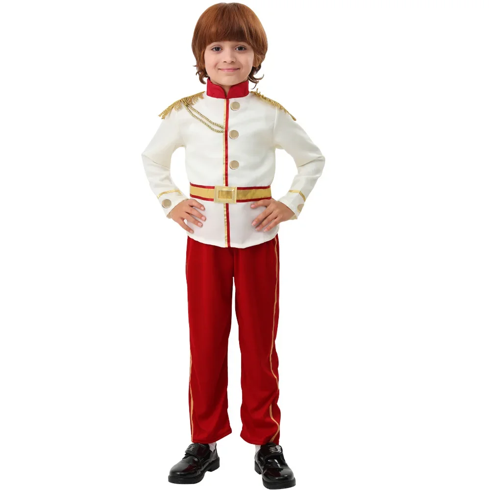 Bel ragazzo età media nobile Royal Charming Prince Child Kids Carnival Party costumi Cosplay di Halloween