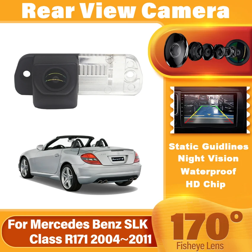 

170 ° Резервная камера заднего вида для Mercedes Benz SLK Class R171 2004 ~ 2010 2011, водонепроницаемая камера ночного видения для парковочного номерного знака