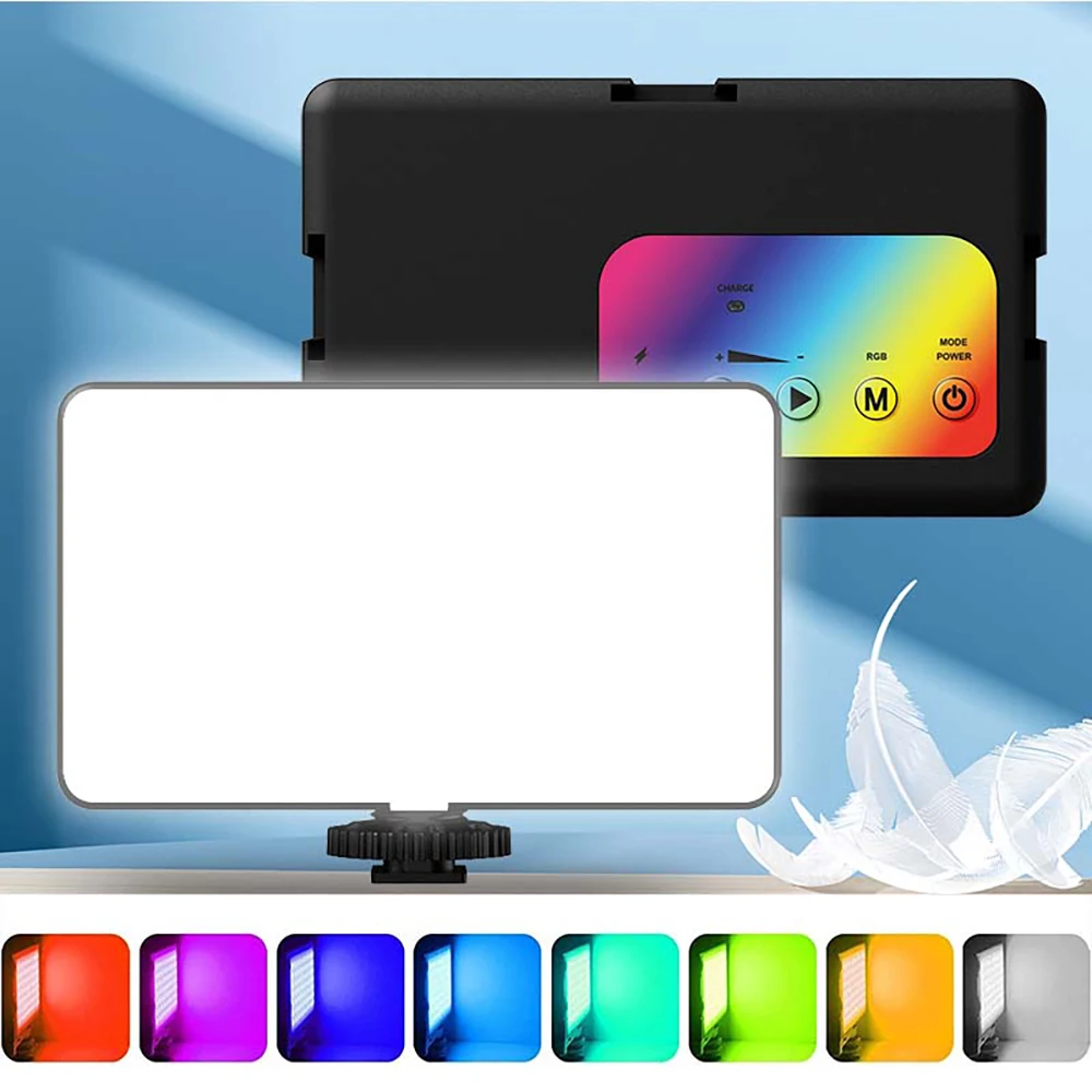

MACTREM RGB LED Video Panel Light Pocket EDC Fill Light Dimmable 2500-7000K 1000LM Photography for Live Streaming
