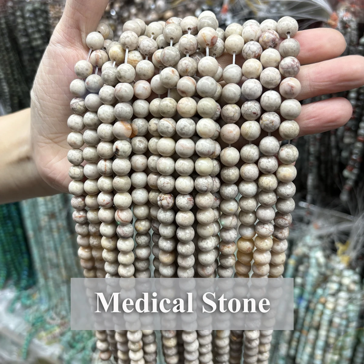 

Natural Medical Stone Bead Loose 4 6 8 10mm Round Gemstone Bead DIY Bracelet Necklace Making Healing Crystal Jewelry Accessories
