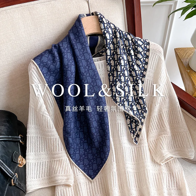 

High-end silk and wool scarf with a unique style; versatile silk and wool square scarf with a personal and delicate touch.