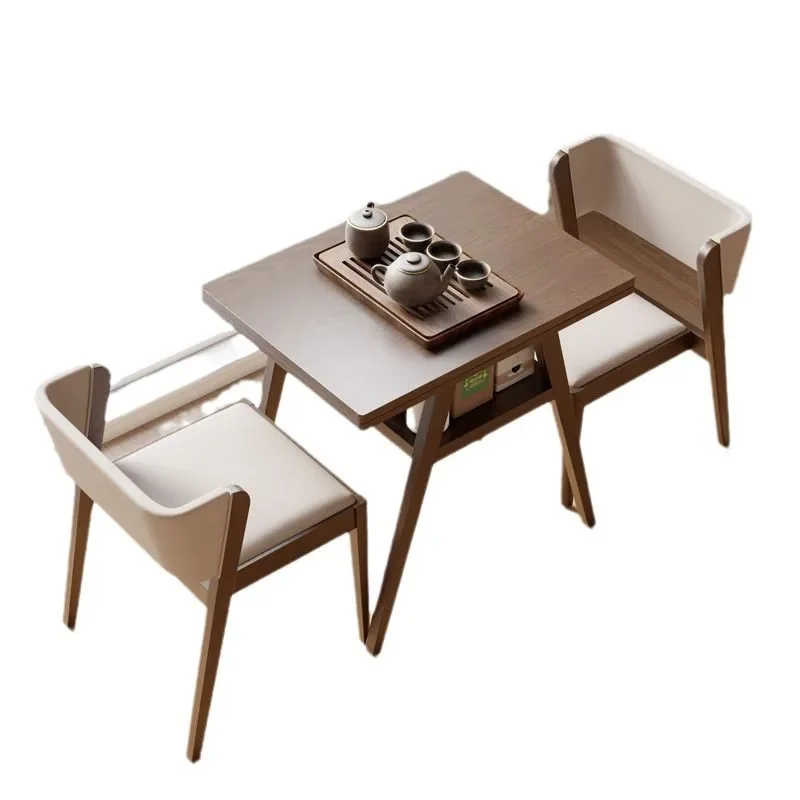 One table and two chairs, balcony solid wood small table and chair three-piece set, small apartment creative leisure tea table