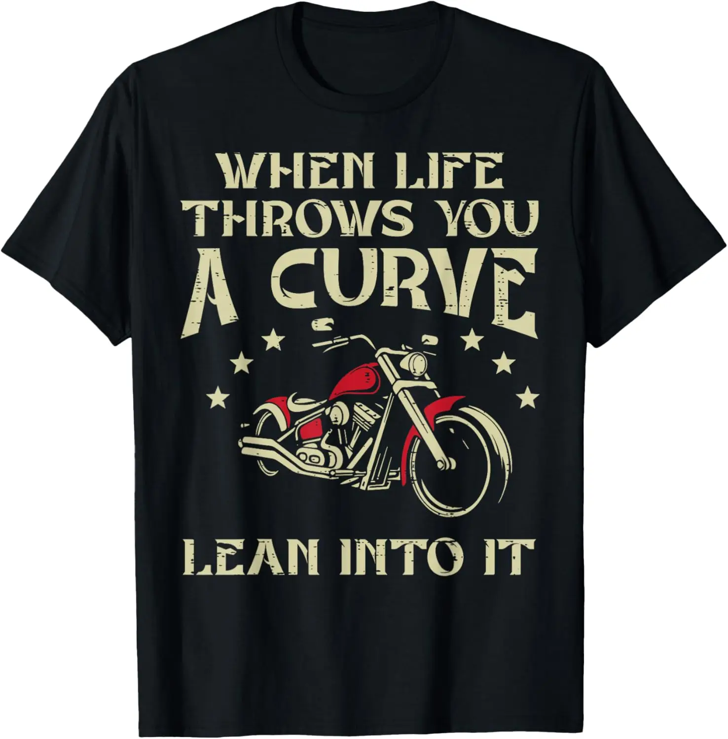 Biker When Life Throws You A Curve Motorcycle Men Women Kids T-Shirt 100% Cotton Trendy Y2K Short-Sleeve Tee-Soft, Quick-Drying,