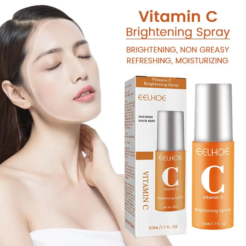 50ml Vitamin C Brightening Spray Mist Green Nourishing Moisturizing Anti-wrinkle Relieve Tea Portable Whitening Redn R9l2