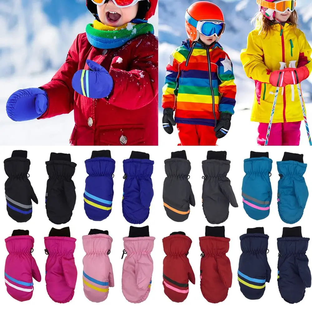 New Children Kids Winter Snow Warm Gloves Boy Girls Ski Snowboard Windproof Waterproof Thicken Keep Warm Winter Must