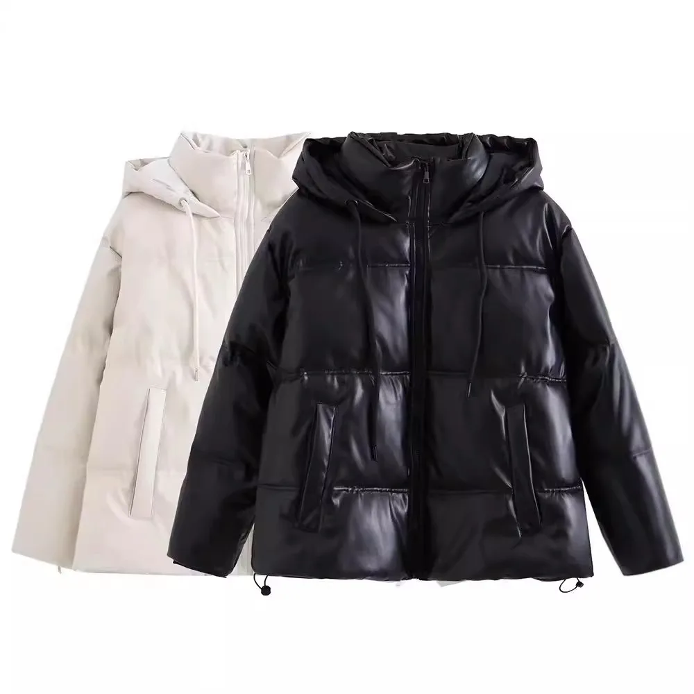 Women\'s Winter Cold Coat Promotion Women Elegant Hooded Anorak Cotton Jacket Warm Parkas Overcoat Female Black White Clothing