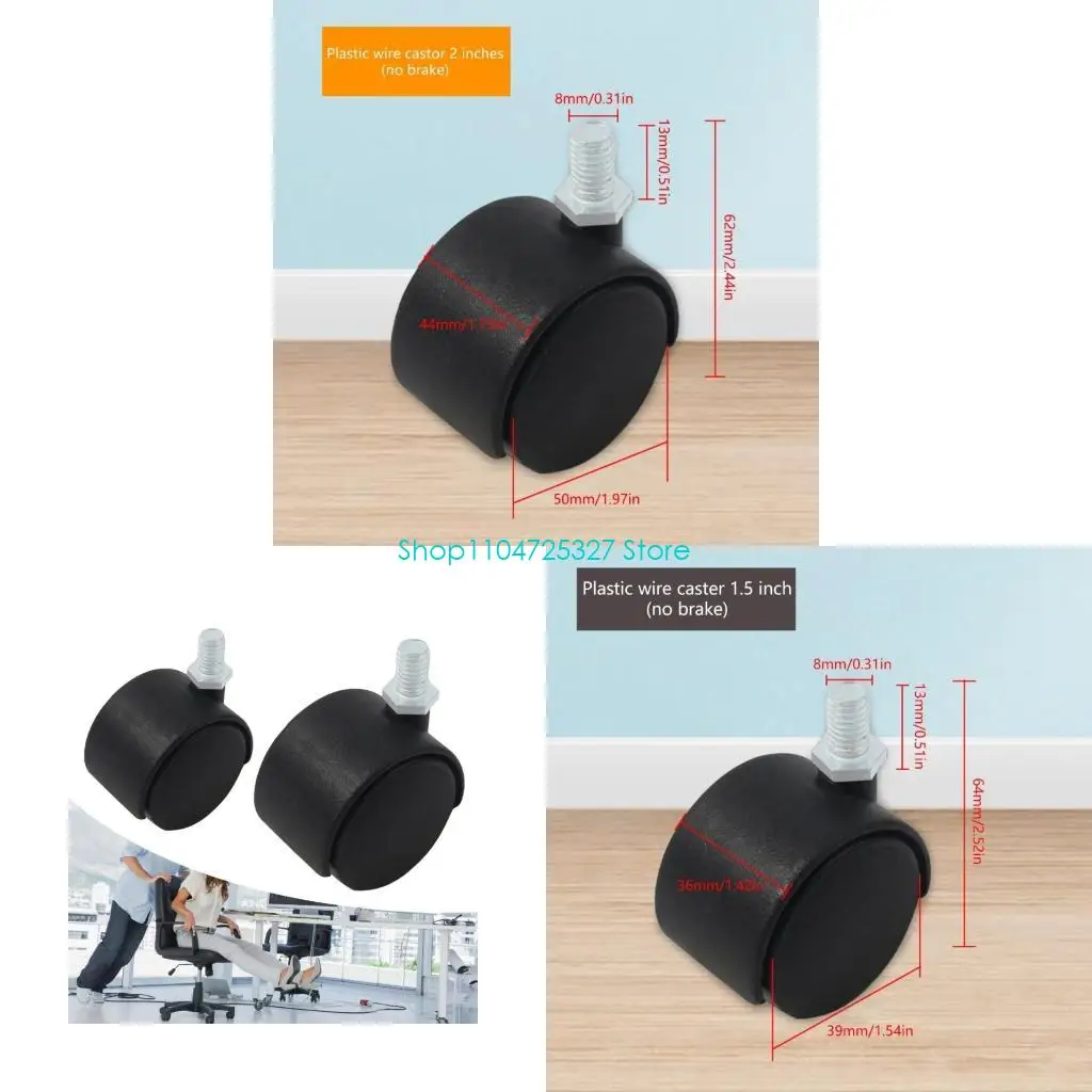 D8KF Multipurpose Low Profile Castors For Home And Office Furniture With Brake Flexible Furniture Movement In Any Environment