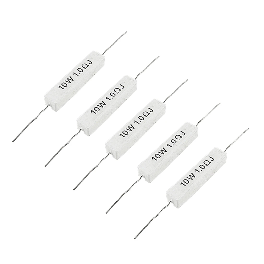 1.0 Ohm 10W Wirewound Ceramic Cement Resistor 5 Pcs