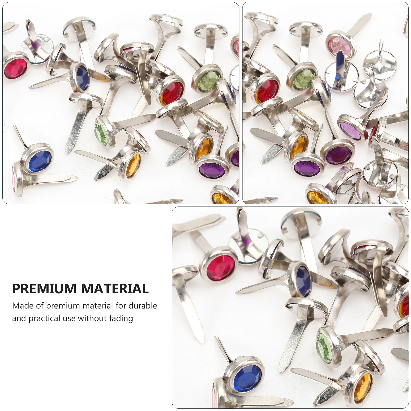 

100 Pcs Acrylic Two-legged Nails Brads Paper Fasteners Assorted Colors Mini Round Crafts Scrapbooking Decorations