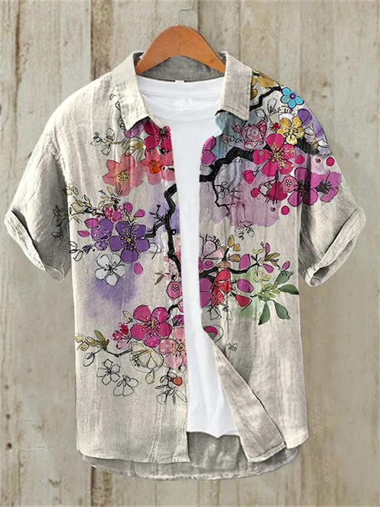 

Summer Simple Flower Men's Shirt 3d Printed Tops Fashion Loose Oversized Wear daily Casual Short Sleeved Comfort Clothing