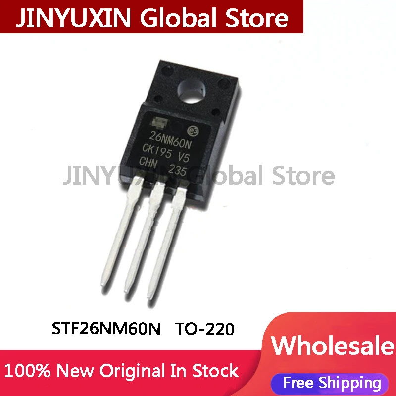 10 Uds 100% nuevo transistor de Chipset STF26NM60N 26NM60N TO-220 en Stock al por mayor