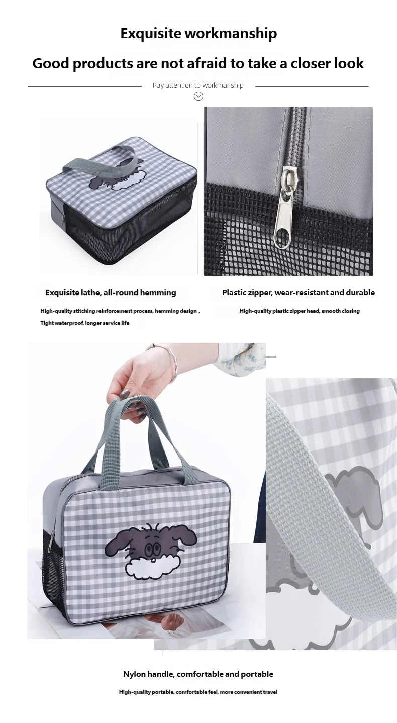 Neue Bade Tasche Mesh Dusche Kulturbeutel Reise Make-Up Lagerung Halter Tragbare Bade Tasche Mesh Dusche Kulturbeutel Tragbare – Detail 21
